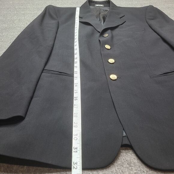 Zanetti Blazer Mens 42R Super 100s Wool Gold Buttons Made in Italy Tollegno - Picture 3 of 10